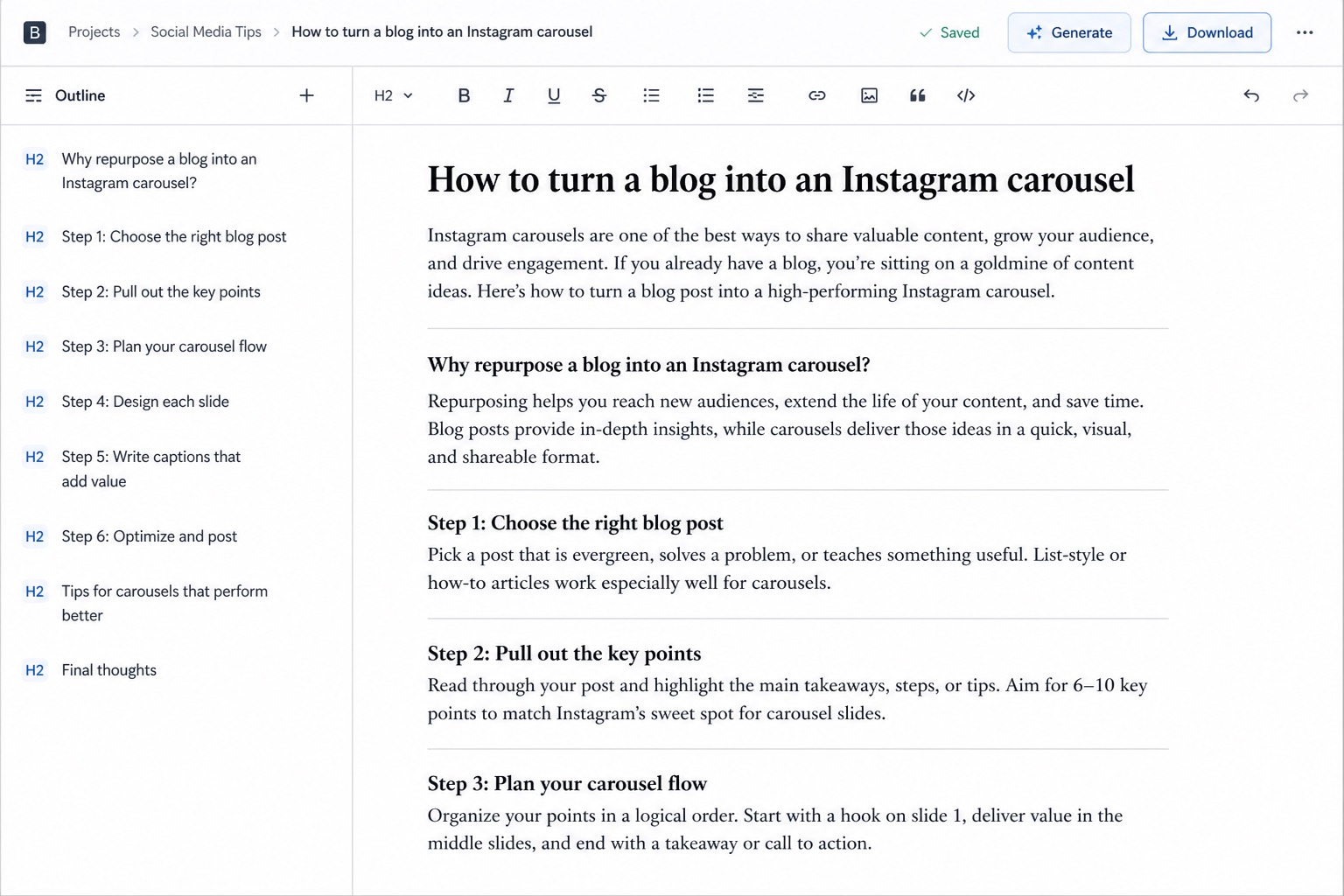 AI blog writer editor